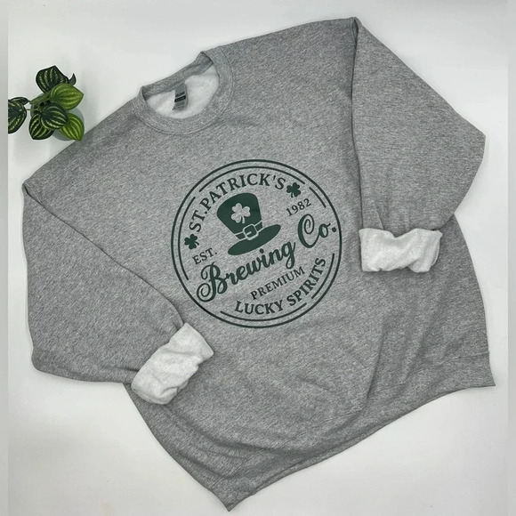 ST. PATRICK’S BREWING CO. Gray Crewneck Sweatshirt Various Sizes‎ - Picture 1 of 4